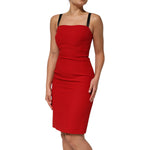 Dolce & Gabbana Red Stretch Bodycon Sheath Knee Length Dress DR81762-42