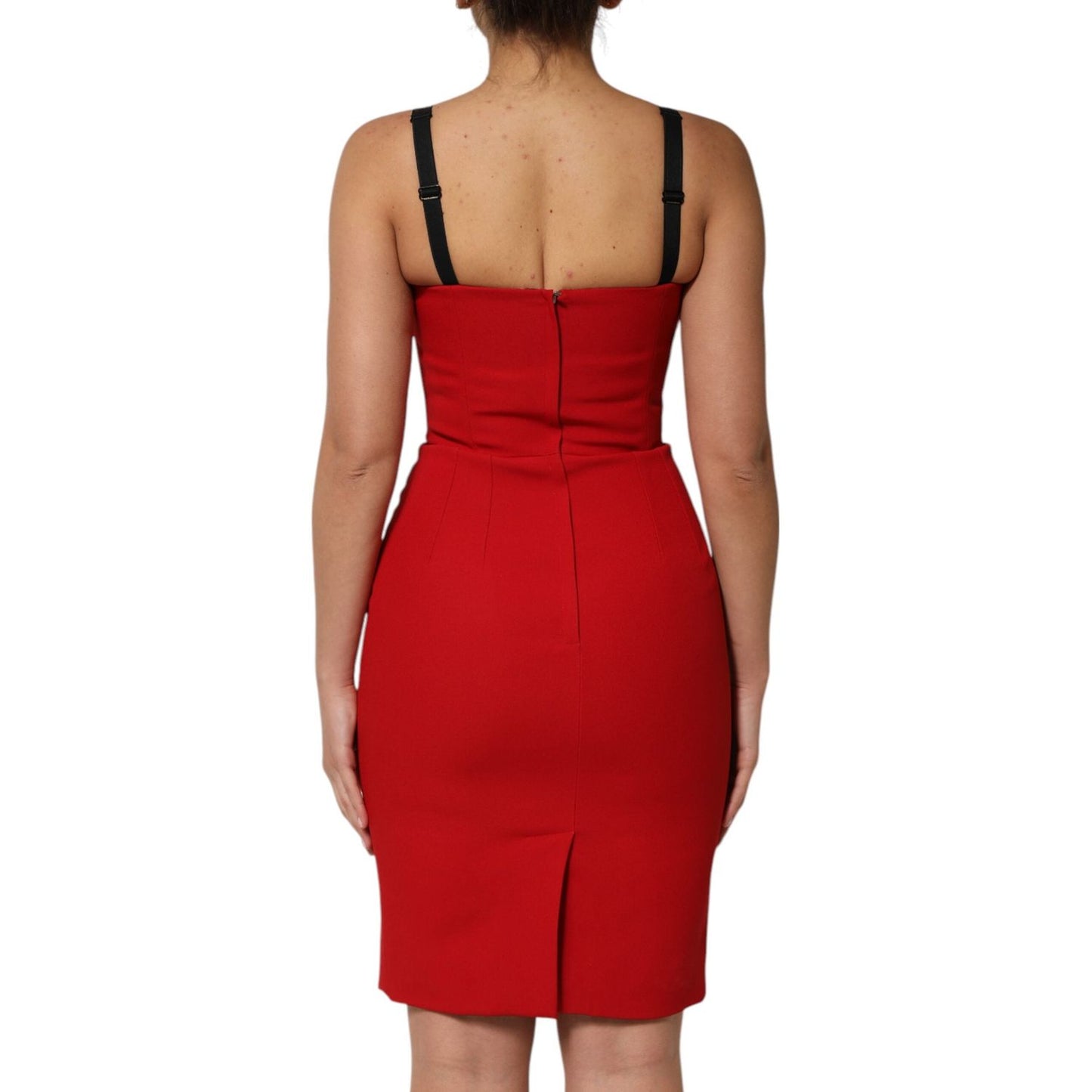 Dolce & Gabbana Red Stretch Bodycon Sheath Knee Length Dress DR81762-42