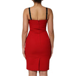 Dolce & Gabbana Red Stretch Bodycon Sheath Knee Length Dress DR81762-42