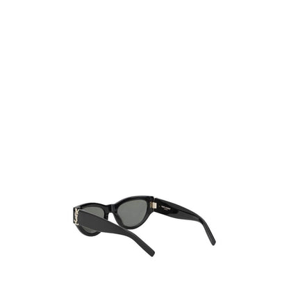 Saint Laurent Black Acetate Sunglasses with cat-eye shape and gold logo