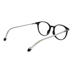 Polaroid Black Unisex Glasses Frame, full-rim black polyamide, panto style, demo lenses included.