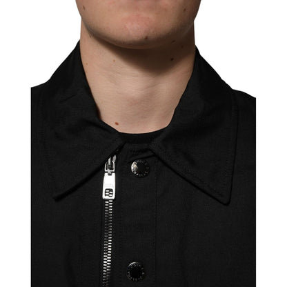 Dolce & Gabbana Black Patch Pocket Full Zip Bomber Jacket