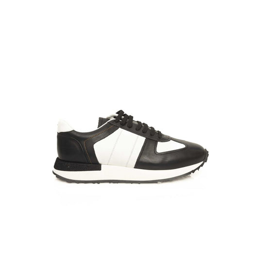 Cerruti 1881 Black Calfskin Men Sneaker