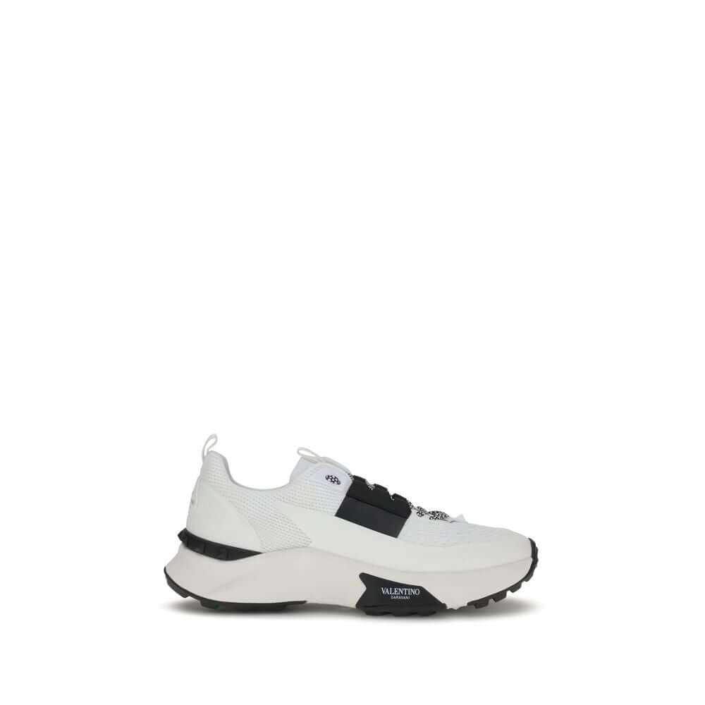 Valentino Garavani White Calf Leather Bos Taurus Athletic Sneakers