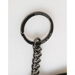 Dolce & Gabbana Yellow Logo Nylon Silver Brass Holder Keychain Keyring