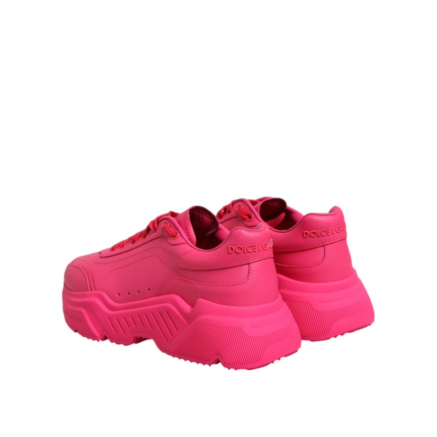 Dolce & Gabbana Pink Leather Daymaster Low Top Sneakers Shoes