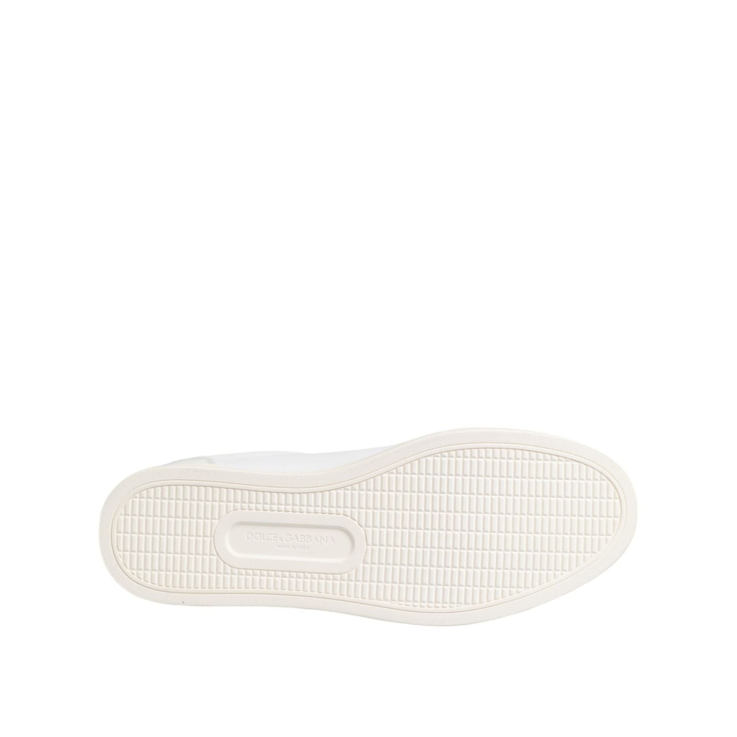 Dolce & Gabbana White Crown Bee Leather Low Top Sneakers Shoes