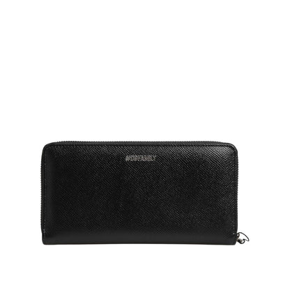 Dolce & Gabbana Black Leather #DGFAMILY Zipper Continental Mens Wallet