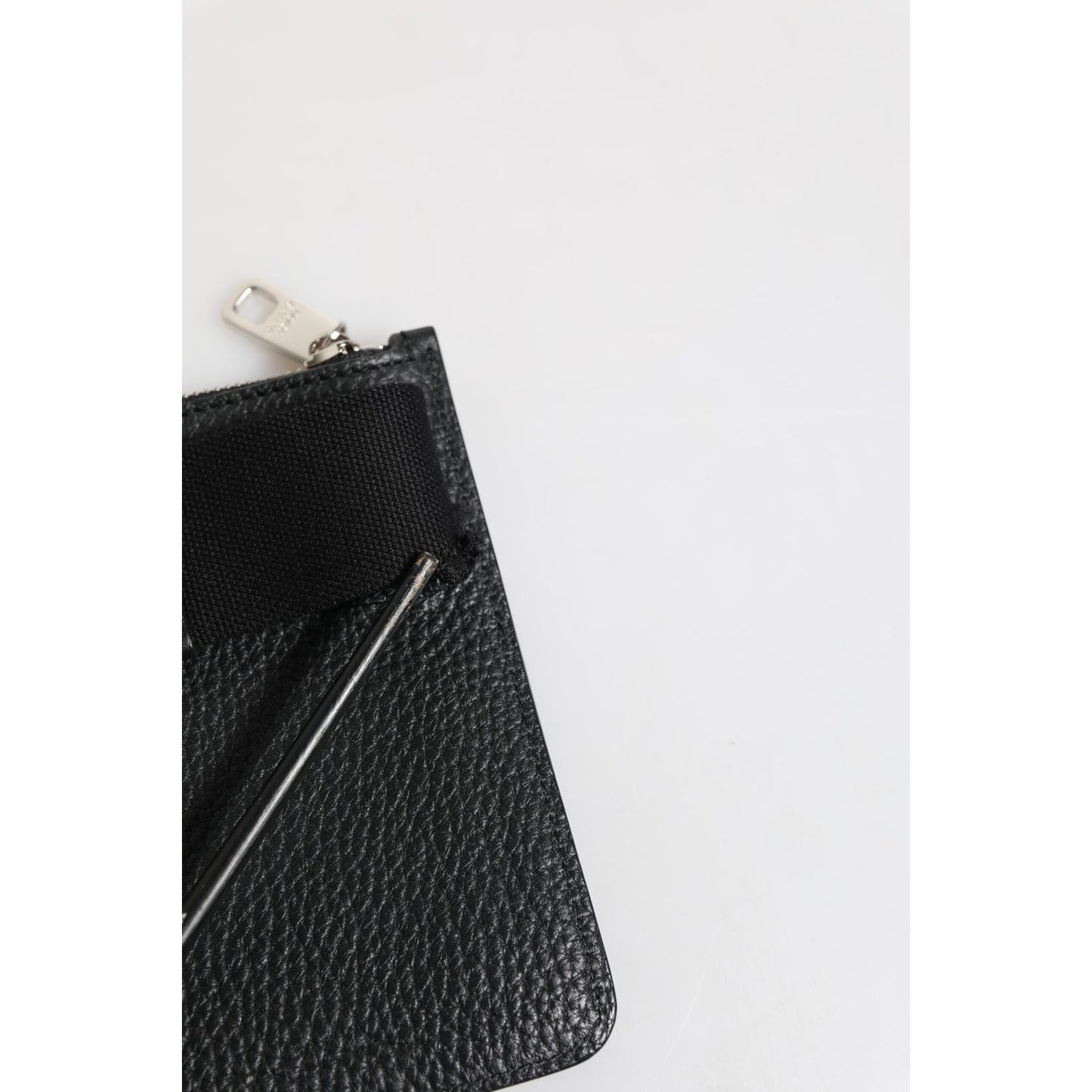 Dolce & Gabbana Black Leather Logo Embossed Waist Fanny Pack Borse Bag