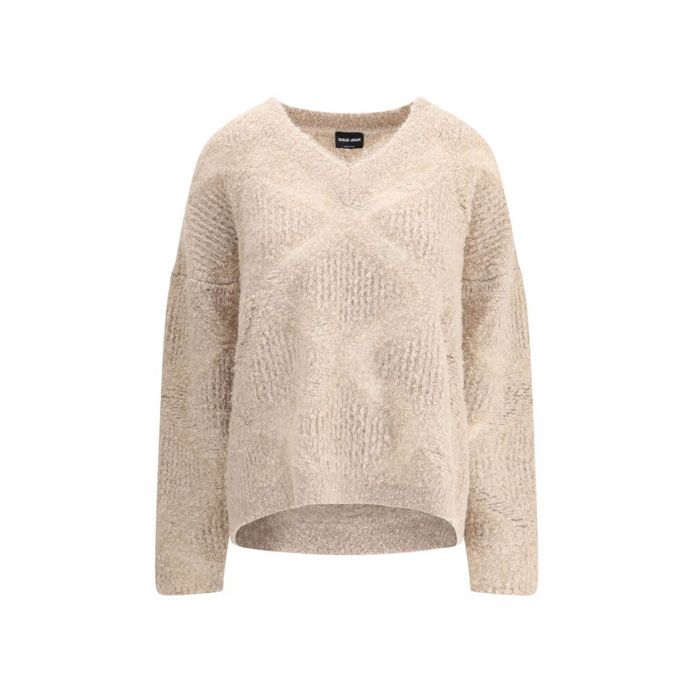 Giorgio Armani Cream Cashmere Cashmere Sweater