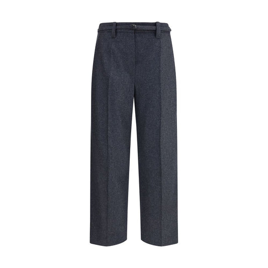 Brunello Cucinelli Gray Fleece Wool Casual Pants