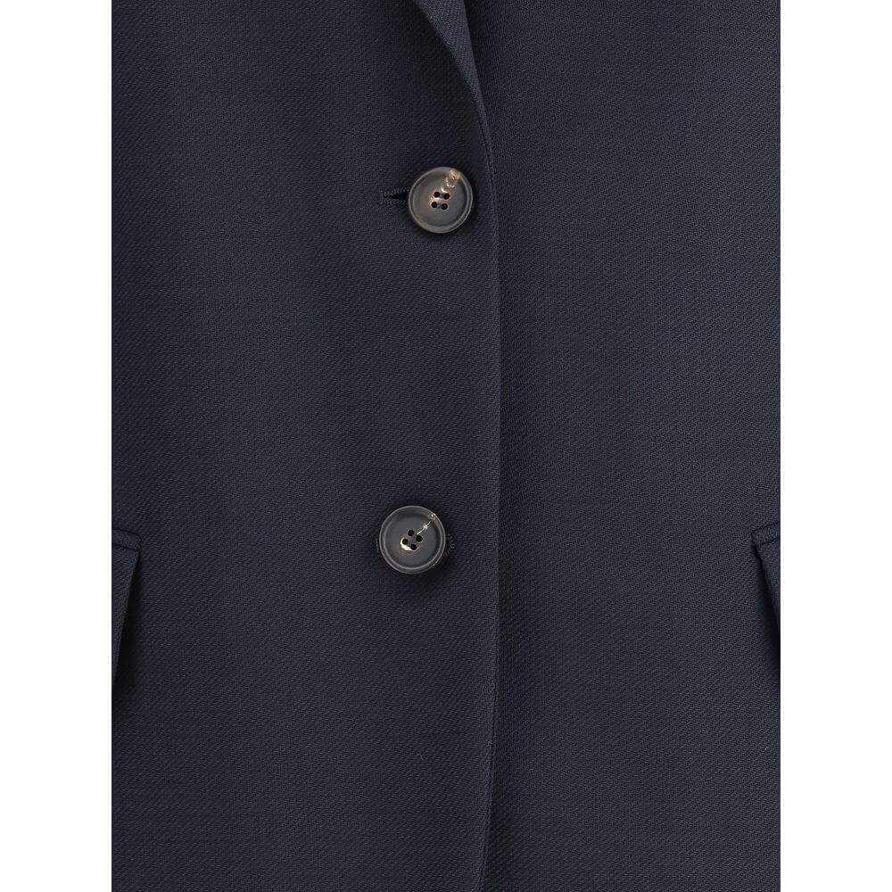 Brunello Cucinelli Blue Fleece Wool Blazer