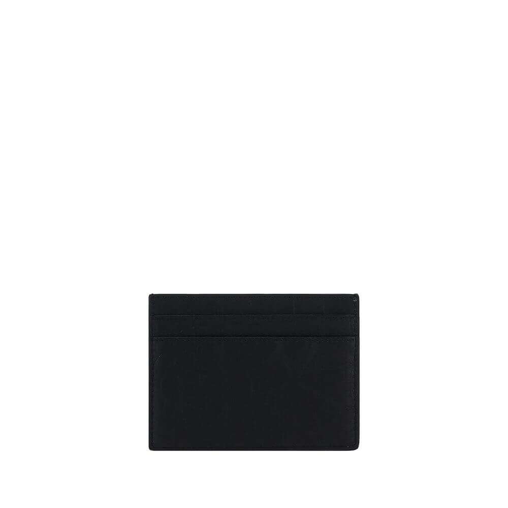 Saint Laurent Black Lamb Ovis Aries Aries Wallet, calfskin card holder with embossed logo, AW25 season.