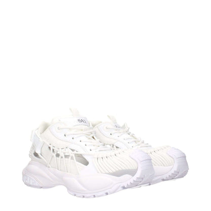 Versace White Leather Athletic Sneakers