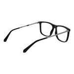 Polaroid Black Men Glasses Frame in full-rim rectangle style, black polyester material, demo lenses, temple length 145mm.