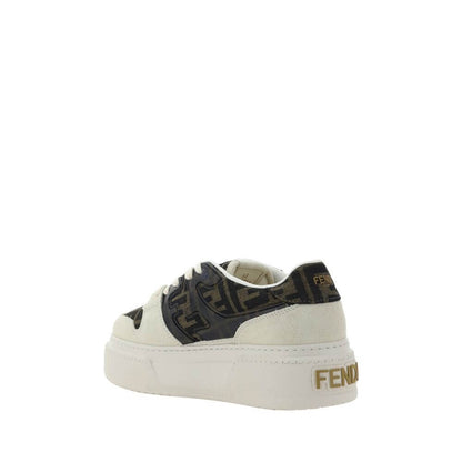 Fendi Brown Rubber Ballet Flats with jacquard FF pattern and embossed Fendi lettering on platform sole.