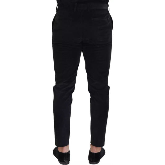 Dolce & Gabbana Black Stretch Cotton Slim Trousers Chino Pants PAN74257-50