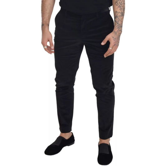 Dolce & Gabbana Black Stretch Cotton Slim Trousers Chino Pants PAN74257-50