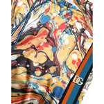 Dolce & Gabbana Multicolor Marble Print Satin Trouser Pants PAN74868