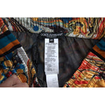 Dolce & Gabbana Multicolor Marble Print Satin Trouser Pants PAN74868