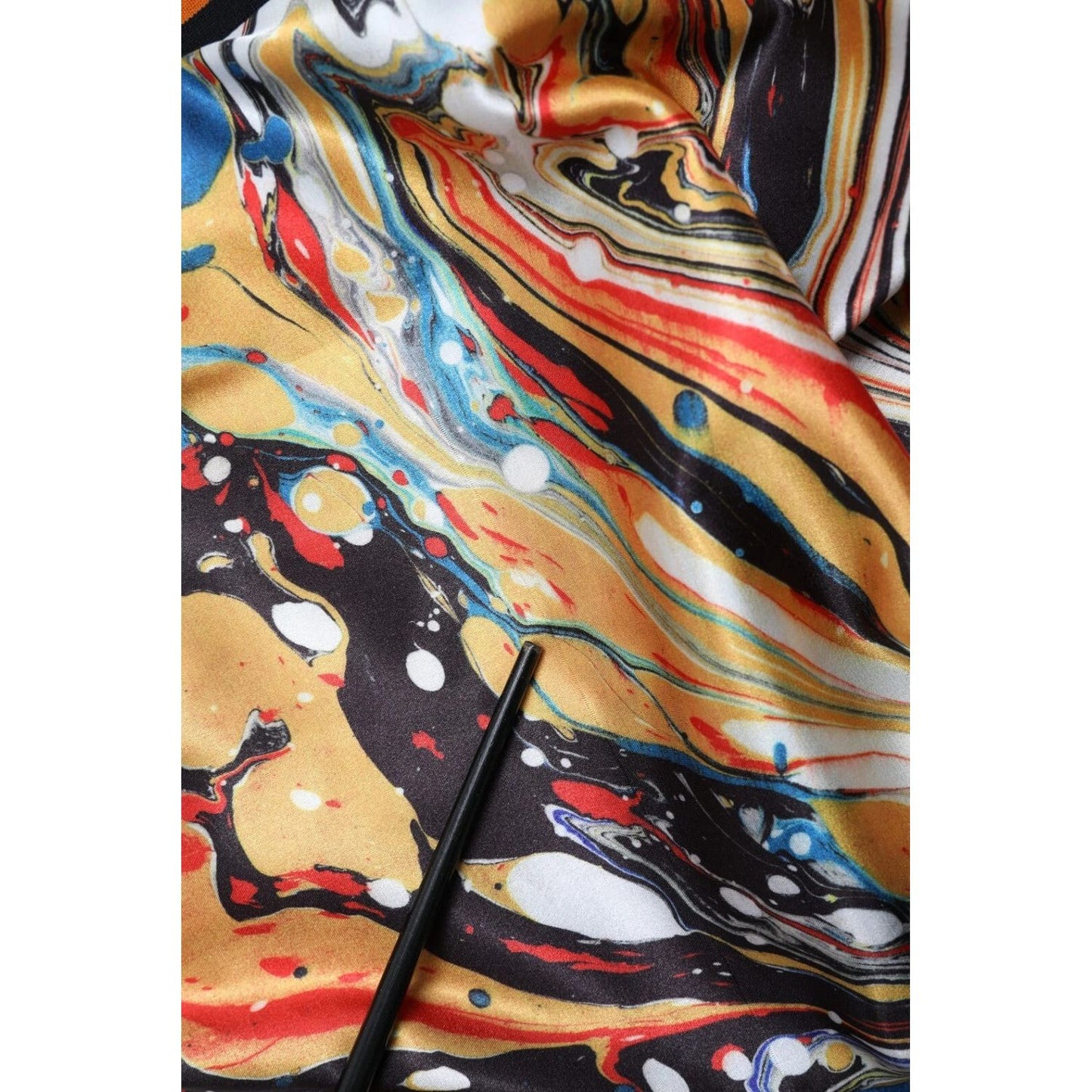 Dolce & Gabbana Multicolor Marble Print Satin Trouser Pants PAN74868