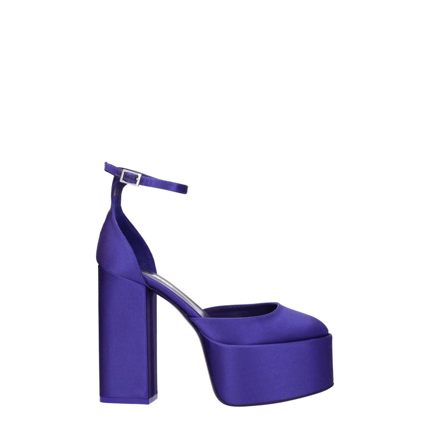 Paris Texas Purple Satin Platform Sandals