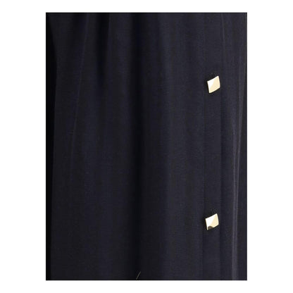 Kristina Ti Black Fleece Wool Long Skirt