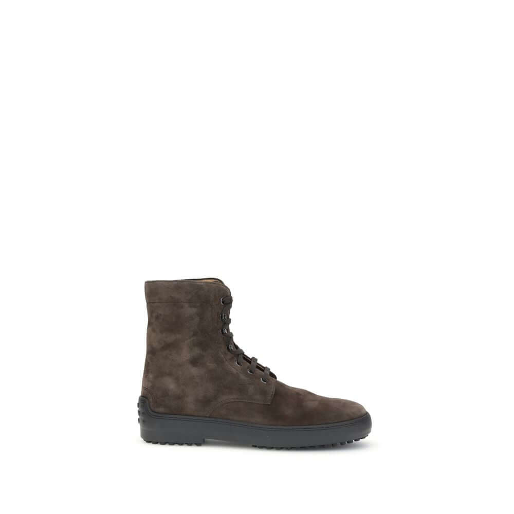 Tod's Brown Leather Lace-Up Boots