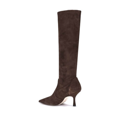 Stuart Weitzman Brown Calf Leather Bos Taurus High Heel Boots