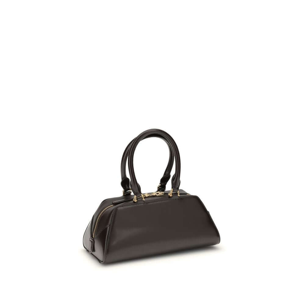 Givenchy Brown Calf Leather Bos Taurus Handbag with gold accents, showcasing elegant design and functionality.