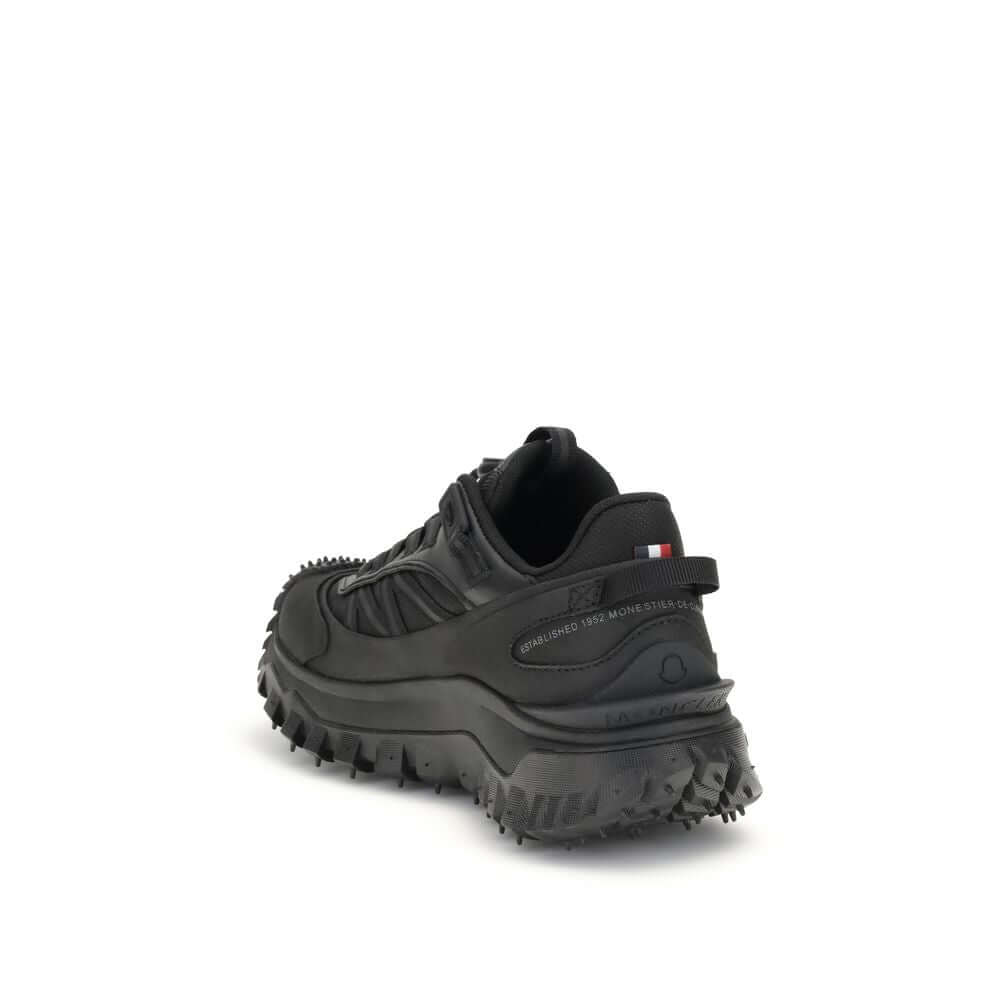 Moncler Black Calf Leather Bos Taurus Athletic Sneakers