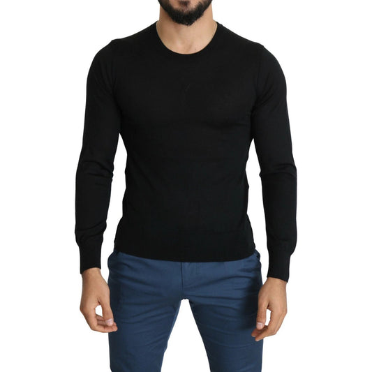 Dolce & Gabbana Black Cashmere Crewneck Pullover Sweater TSH5561-44