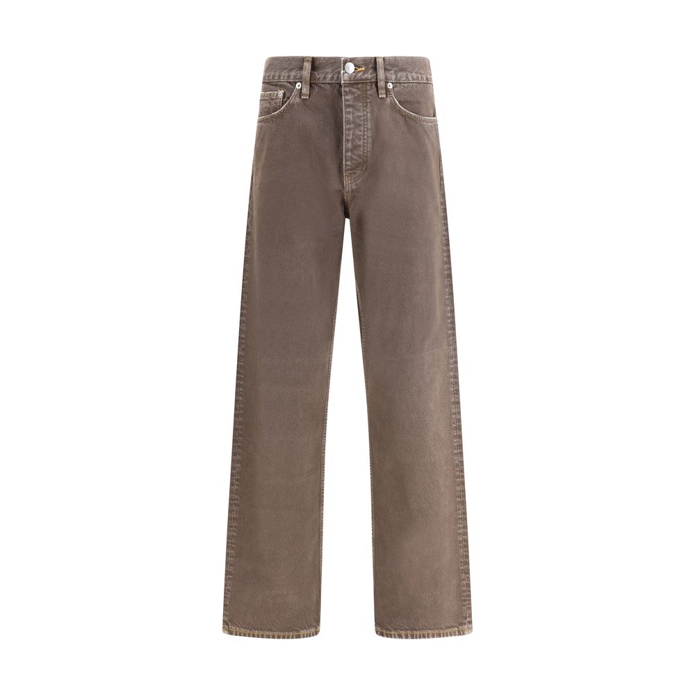 Sunflower Brown Cotton Relaxed Fit Jeans with loose fit, twisted seams, and recycled trim for a contemporary, sustainable style.