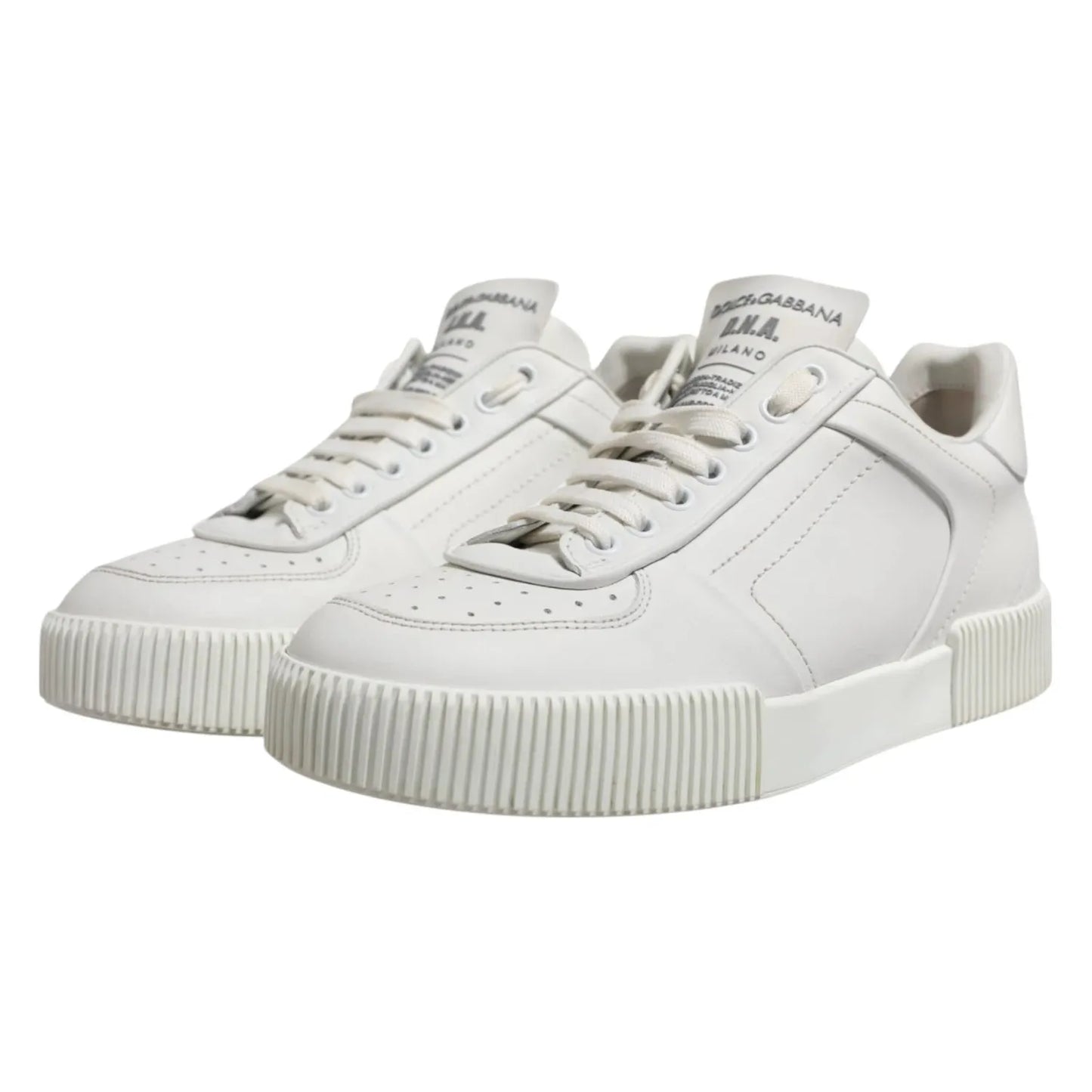 Dolce & Gabbana White Miami Leather Low Top Men Sneakers Shoes MV7788-40
