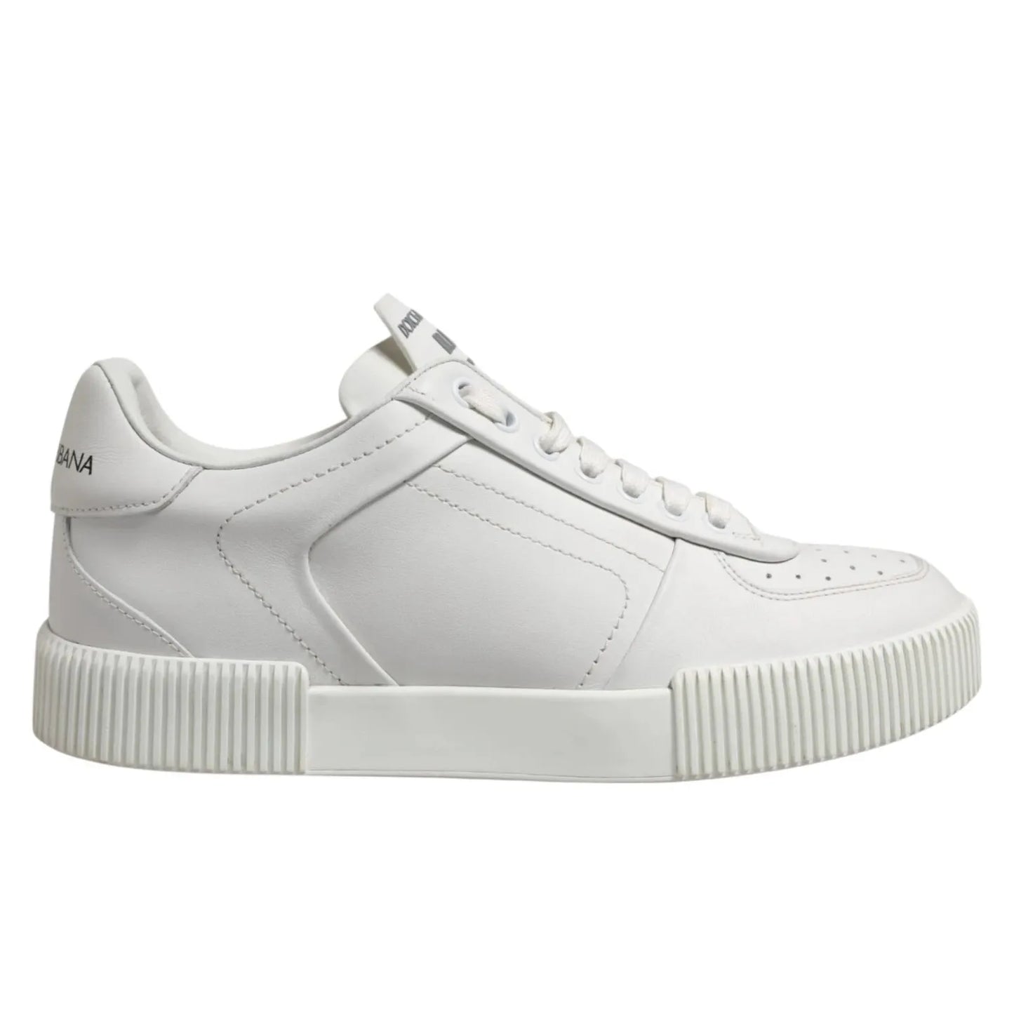 Dolce & Gabbana White Miami Leather Low Top Men Sneakers Shoes MV7788-40