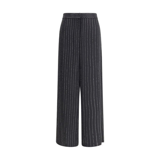 Giorgio Armani Wide-leg silk Pants with strass