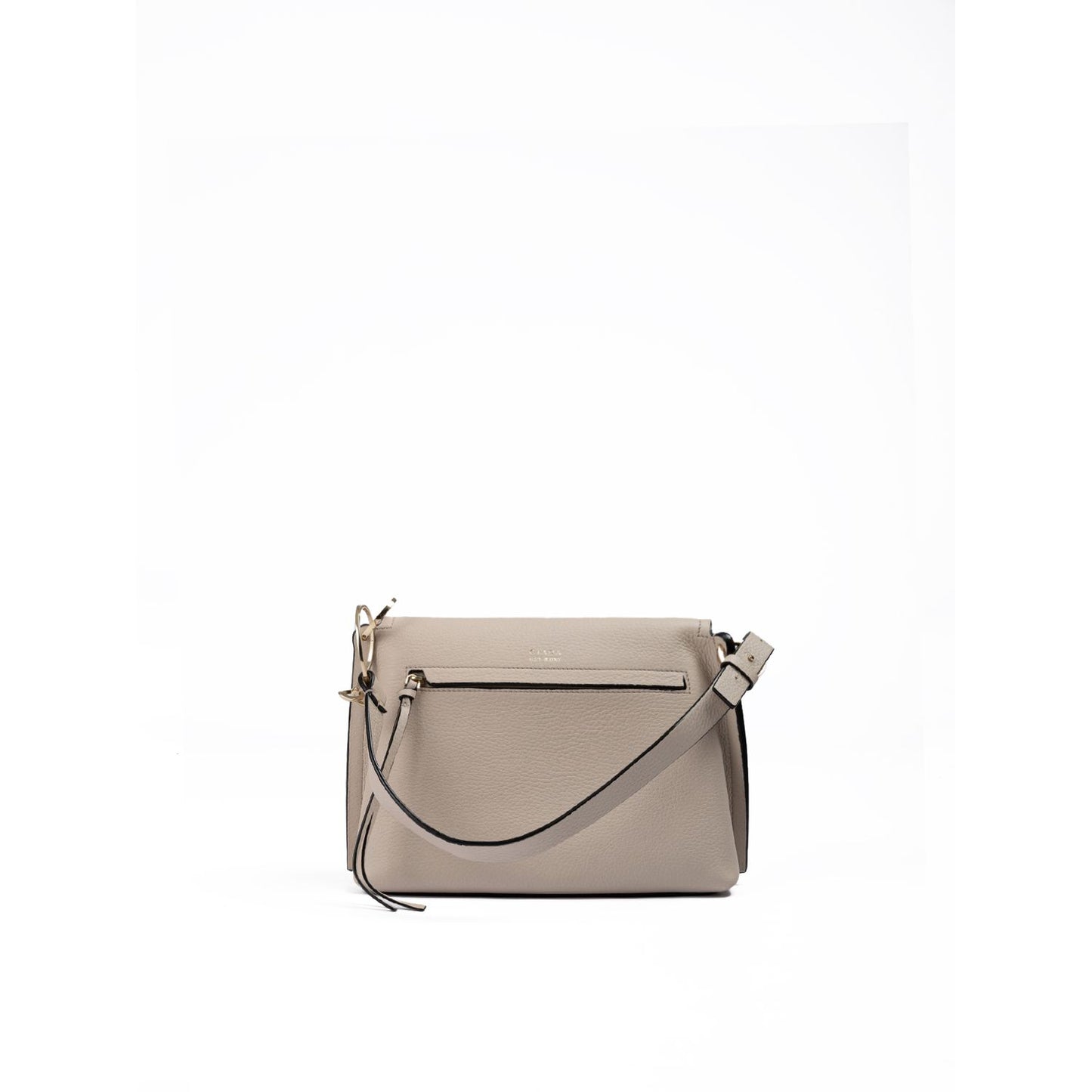 Giada Beige Grained Leather Crossbody Bag