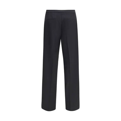 Cruna Black Polyester Casual Pants with wide leg, versatile silhouette, and clean design made in Italy for the AW25 season.