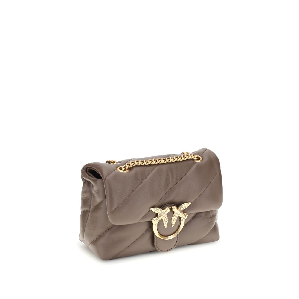 PINKO Brown Calf Leather Bos Taurus Shoulder Bag
