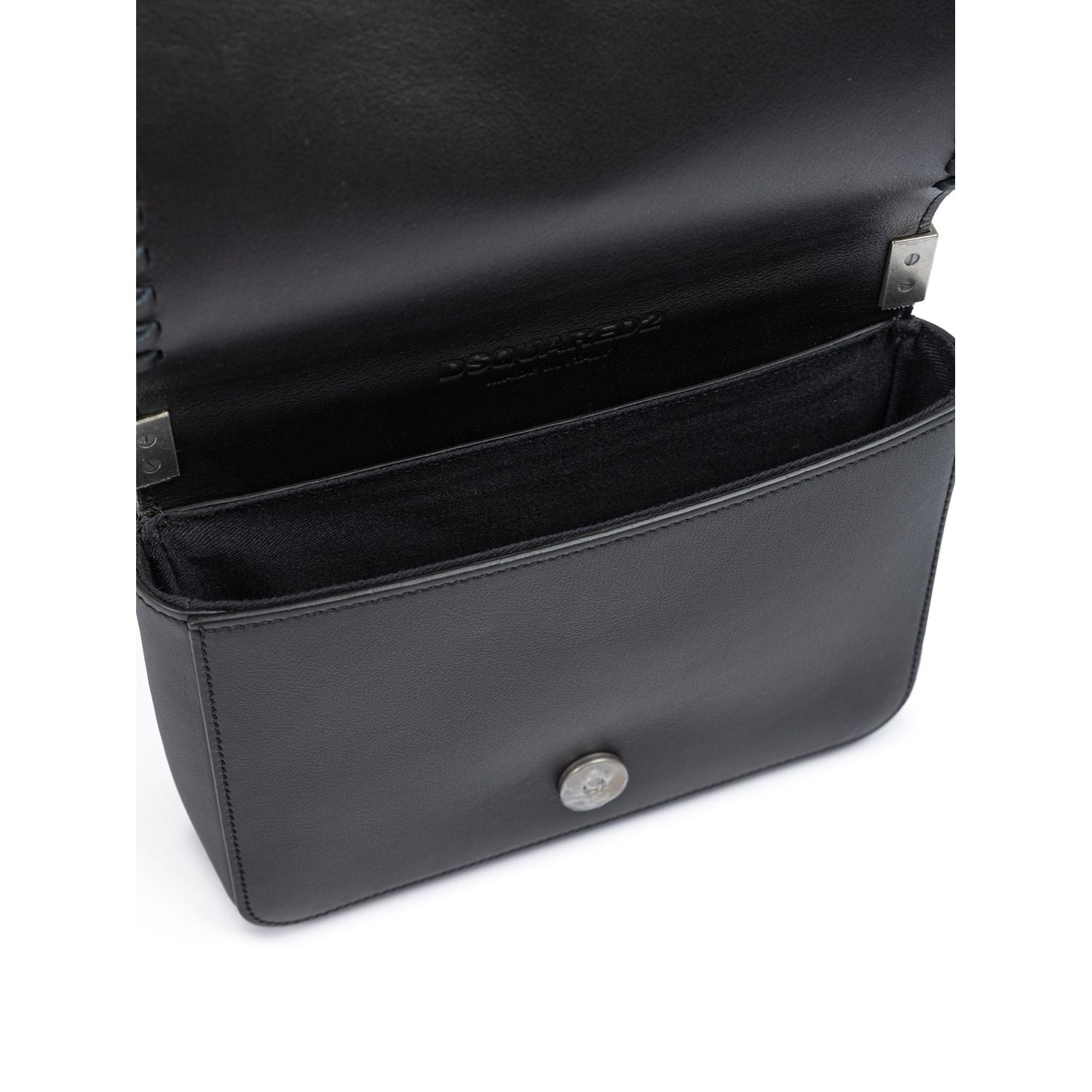 Front view with bag zipped and handles upright.