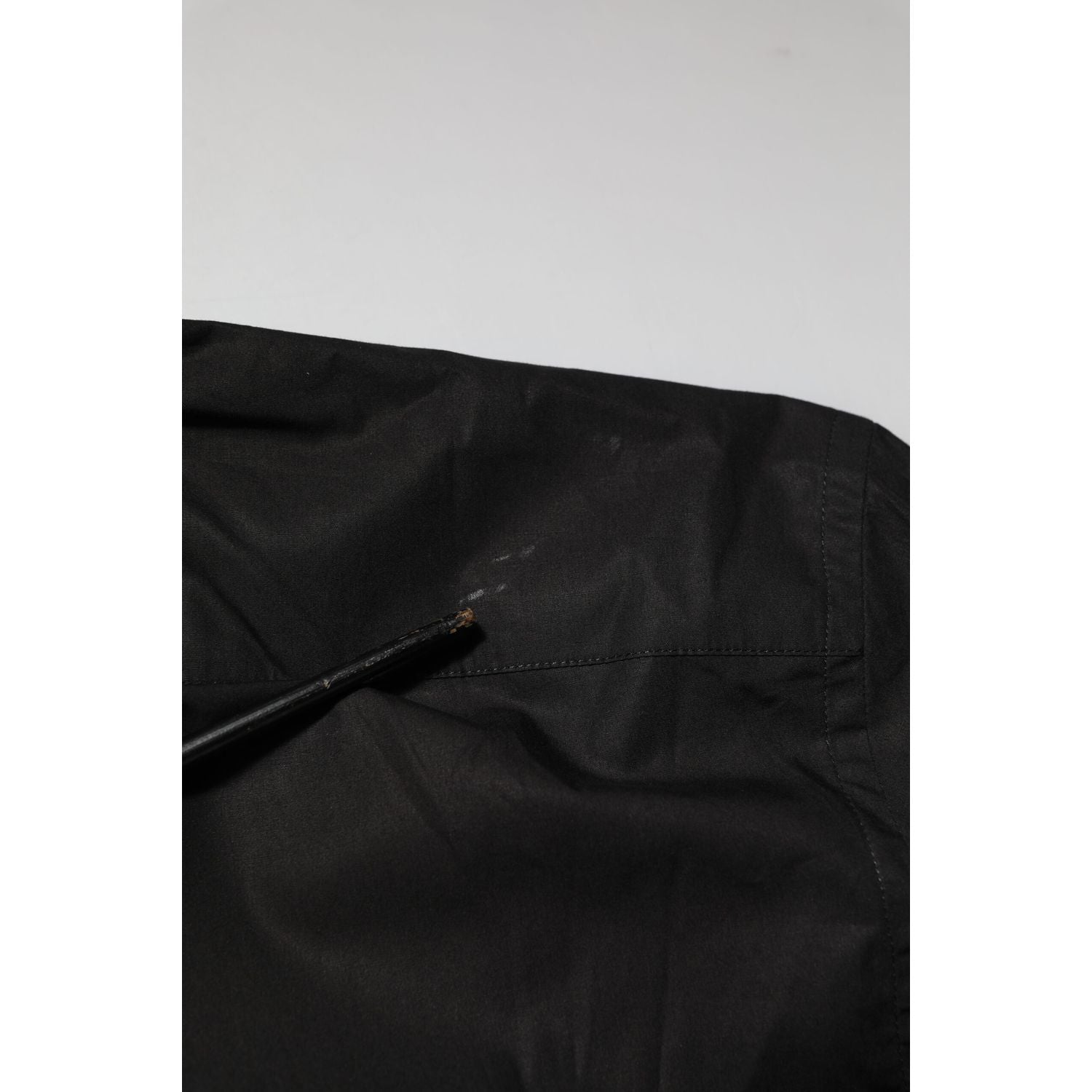 Dolce & Gabbana Black Cotton Star Sequin Dress Formal Men Shirt