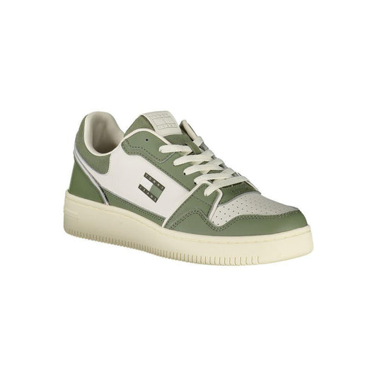 Tommy Hilfiger Green Leather Men Sneaker TO-39393-EU40/US7