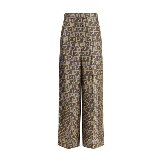 Fendi Monogram pattern silk Pants FE-FR6606A8G3F118W-IT38 | S