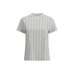 Brunello Cucinelli Striped T-Shirt with mini sequins BR-MPT81SO800C3657-L