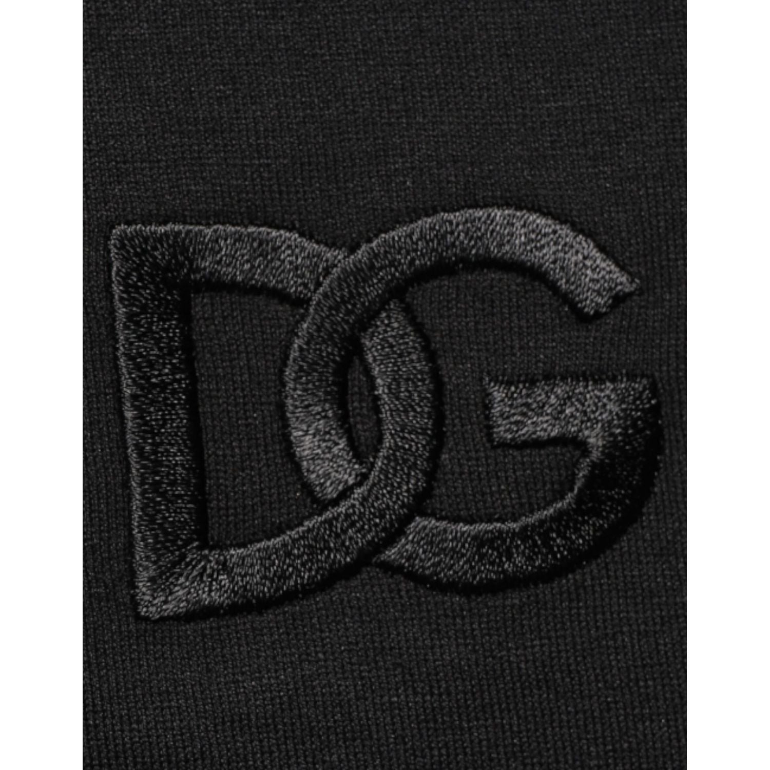 Dolce & Gabbana Black Cotton Embroidered DG Logo Pocket T-shirt