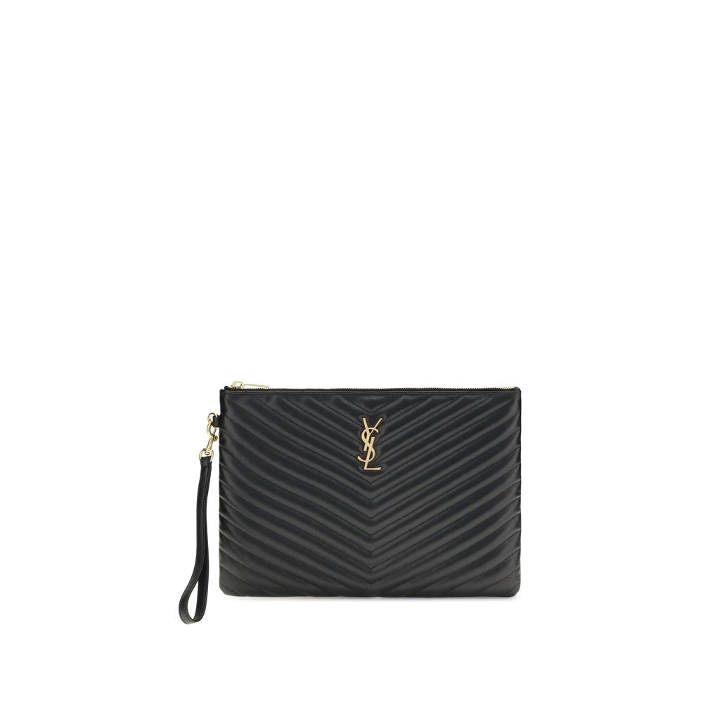Saint Laurent Matelassé leather Pouch SA559193CWU011000BB