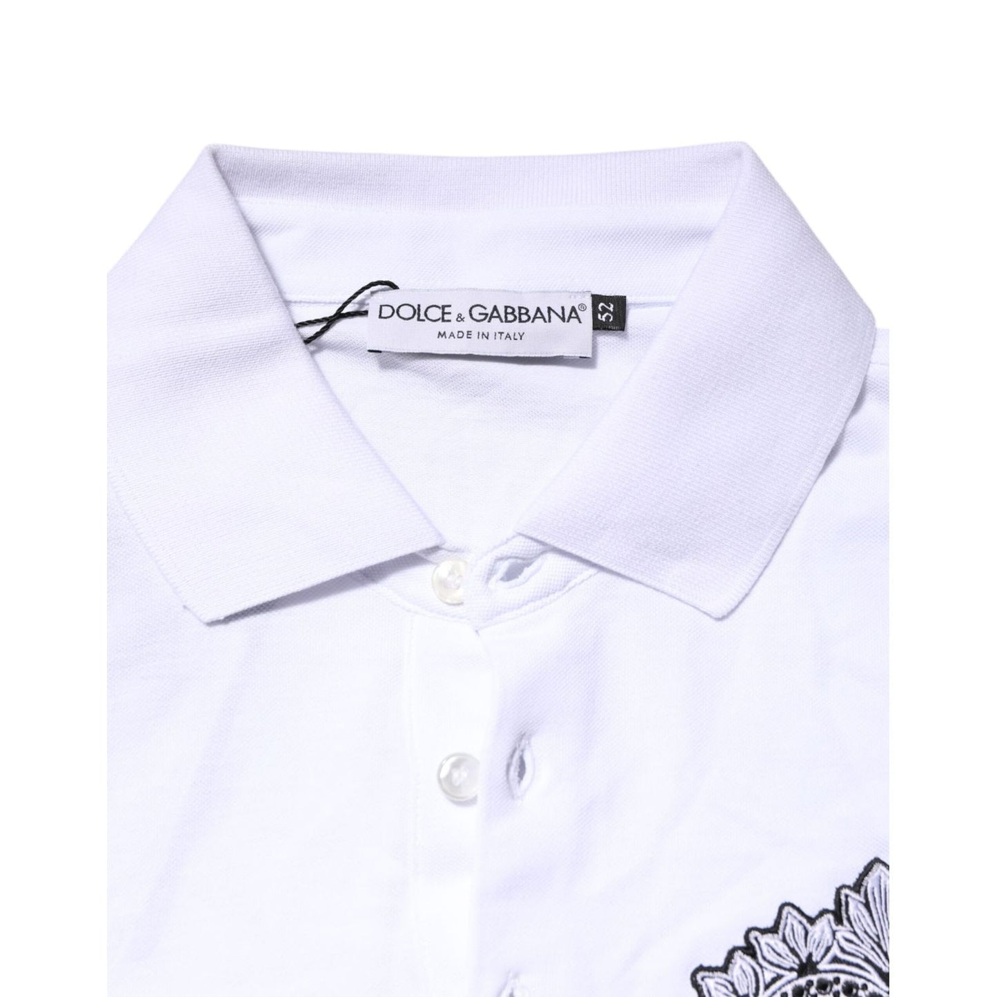 Dolce & Gabbana White Cotton DG Heart Logo Embroider T-shirt