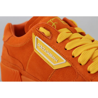 Dolce & Gabbana Orange Leather P.j. Tucker Men Sneakers Shoes