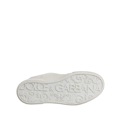 Dolce & Gabbana White Miami Leather Low Top Sneakers Shoes
