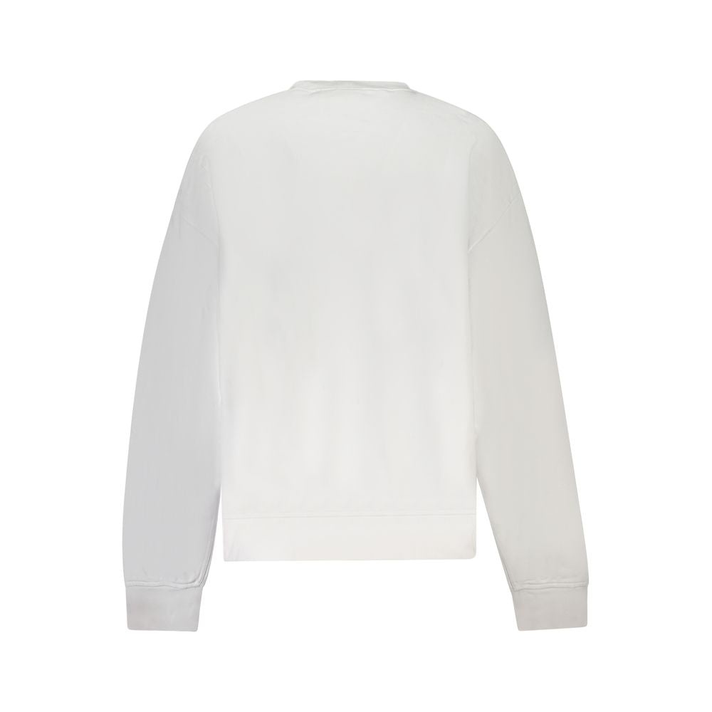 Back view of Calvin Klein White Cotton Women Sweater showcasing simplicity and style